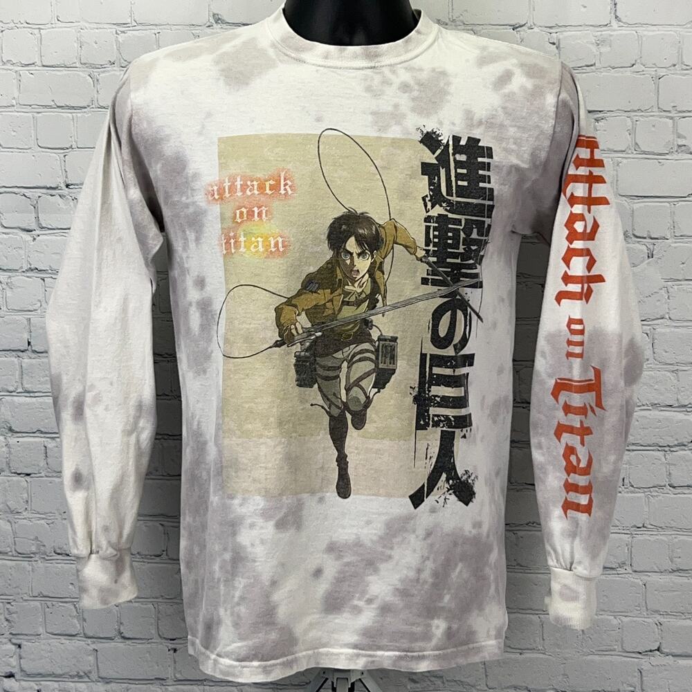 Attack on Titan T Shirt S Small Beige Anime Magna Ripple Junction Long Sleeve